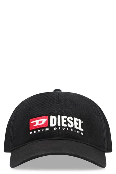 Diesel Corry-div-wash Logo Baseball Cap In Black