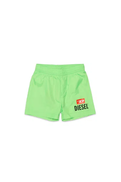 Diesel Kids' Costume Boxer Con Logo In Green
