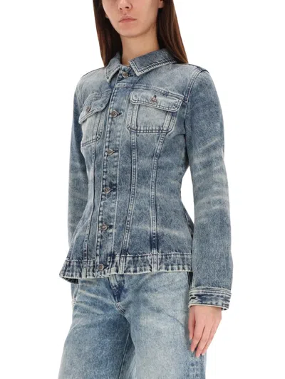 Diesel Cotton And Hemp Blend Denim Jacket In Gray