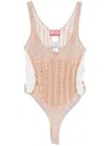 Diesel Seamless Bodysuit With Lingerie Illusion
