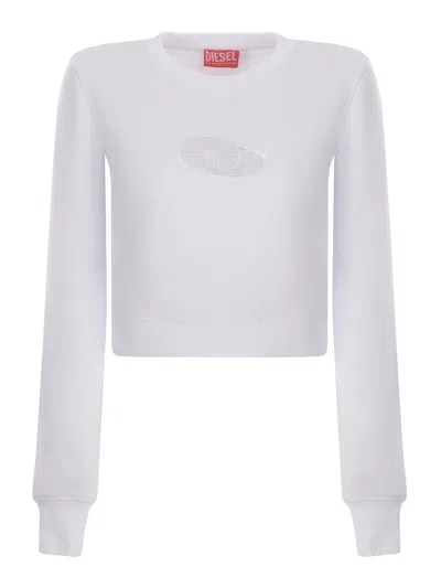 Diesel Cotton Blend Sweatshirt In White