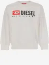 Diesel Cotton Blend Sweatshirt With Logo In Neutral