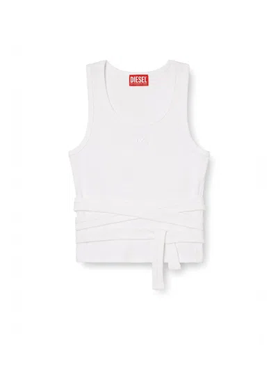 Diesel Cotton Blend Tank Top In White