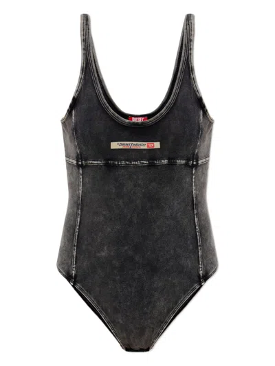 Diesel Cotton Bodysuit In Black