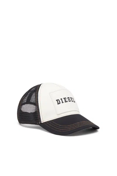 Diesel Cotton Cap With Mesh Back And Logo In Black