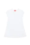 Diesel Logo-embroidered Cotton Dress In White