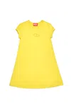 Diesel Abito In Cotone Con Logo Oval D In Yellow
