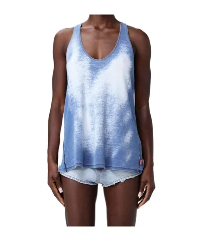 Diesel Cotton Dyed Vest In Blue