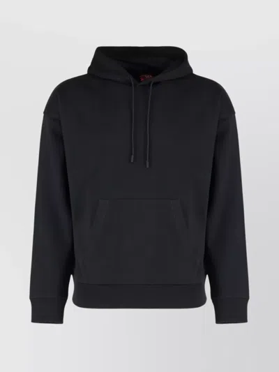 DIESEL COTTON HOODED SWEATSHIRT KANGAROO POCKET
