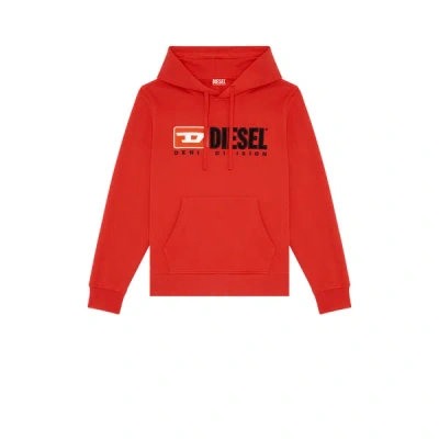 Diesel Cotton Hoodie In Red
