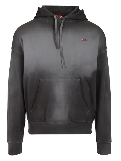 Diesel Cotton Hoodie Sweatshirts Black