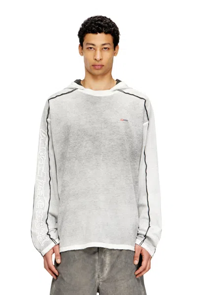 Diesel Cotton Hoodie With Colour Spray In Multi