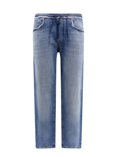 DIESEL COTTON JEANS WITH FRAYED PROFILES