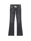Diesel Cotton Jeans With Metal Oval-d Logo In Black