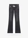 Diesel Cotton Jeans With Metal Oval-d Logo In Nero