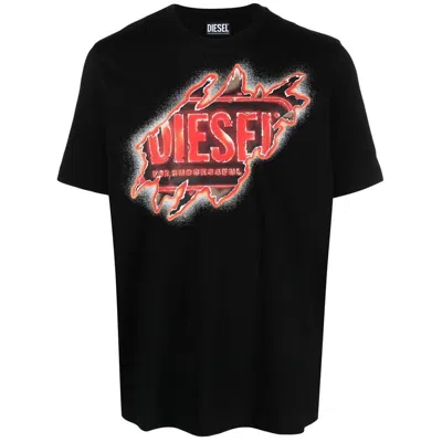 Diesel Cotton Men's T-shirt In Black