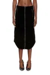 Diesel Cotton Midi Skirt With Zipper In Black