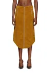 Diesel Cotton Midi Skirt With Zipper In Brown