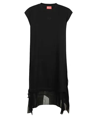Diesel Cotton Mini-dress In Black