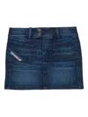 Diesel Cotton Mini Skirt In Blue