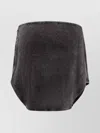 Diesel Cotton Mini Skirt Featuring Elastic Waistband In Gray