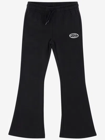 Diesel Kids' Cotton Pebirt Pants In Black