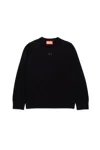 Diesel Pullover In Cotone Con Logo Oval D In Black