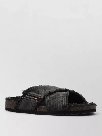 Diesel Cotton Sandals In Black