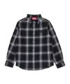 Diesel Camicia In Flanella Allover Check Con Logo In Multi