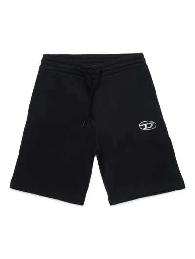 Diesel Kids' Cotton Shorts In 黑色