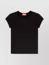 Diesel Women Black Stretch Jersey Logo T-angie-od T-shirt In Black