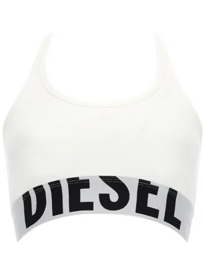 Diesel Cotton Stretch Mini Bra In White