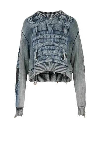 Diesel Cotton Sweater - Blue In Gray