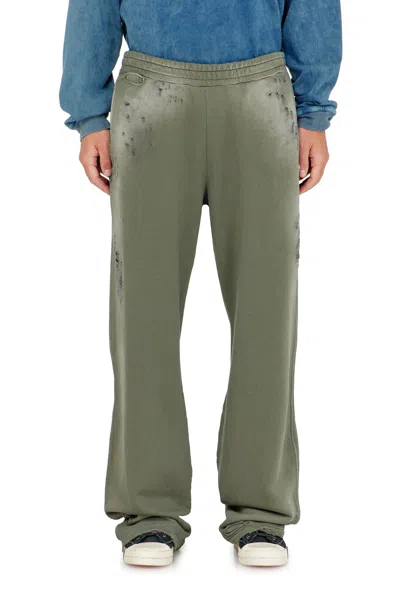 Diesel Cotton Sweatpants With Destroyed Effect In Green