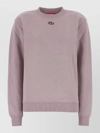 Diesel Cotton Sweatshirt Crew Neck Long Sleeves In Pink