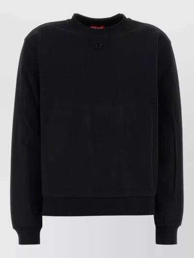 Diesel Cotton Sweatshirt Crew Neck Long Sleeves In Black