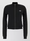Diesel Cotton Sweatshirt Jacket Ribbed Cuffs Hem In Black