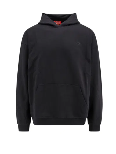 Diesel Cotton Sweatshirt With Back Oval-d Logo In Black