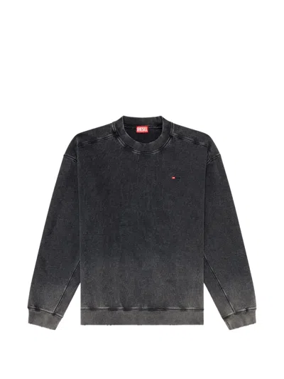 Diesel Crew Neck Sweater With Gradual Fade Design In Black