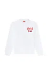 Diesel Cotton Sweatshirt With Flocked Graphics In Multi