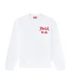 Diesel Cotton Sweatshirt With Flocked Graphics In White
