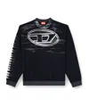 Diesel Cotton Sweatshirt With Oval D Print In Black