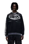 Diesel Cotton Sweatshirt With Oval D Print In Blue