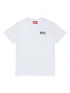Diesel T-shirt In Jersey Stretch Con Logo Istituzionale In White