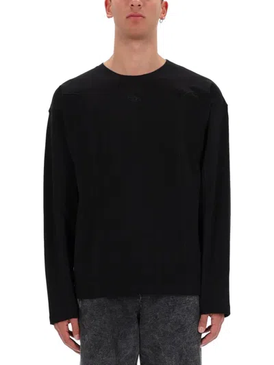 Diesel Giorgio Armani Charcoal Flannel Pant In Black