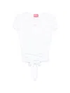 Diesel Cut-out Tie-back T-shirt In White