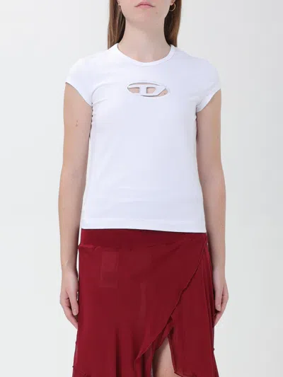 DIESEL COTTON T-SHIRT WITH CUT-OUT LOGO,390688001