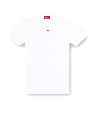 Diesel Cotton T-shirt With Frontal Logo In White