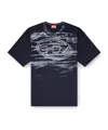 Diesel Cotton T-shirt With Oval D Print In Blue
