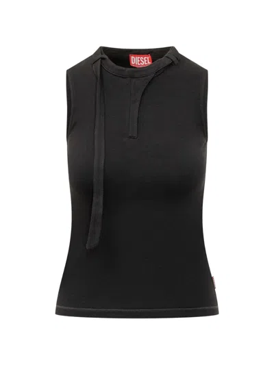 Diesel Cotton Tank Top In Black